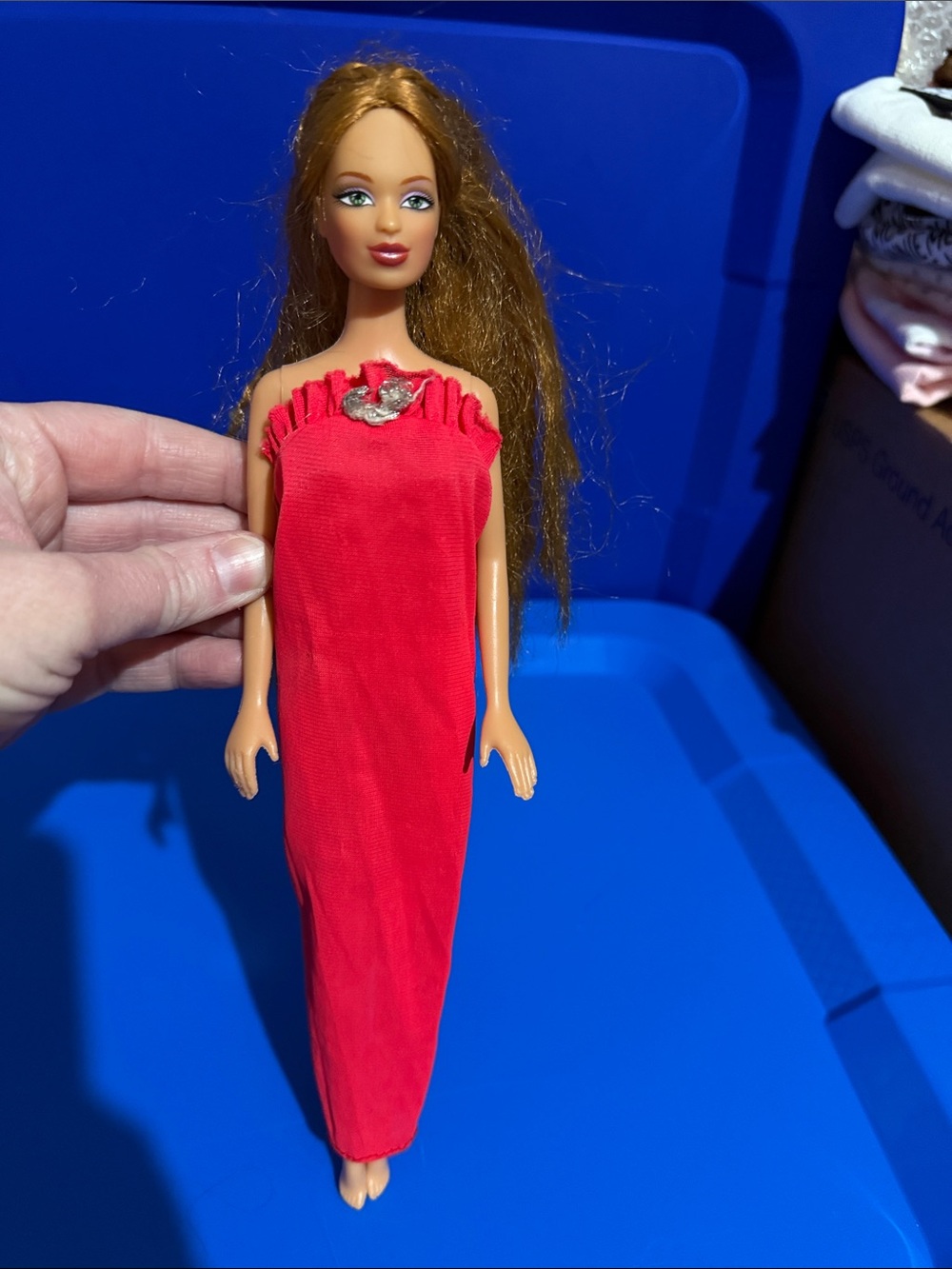 Barbie clone in Red Fashion Doll Dress for Kids - Classic Toy Outfit